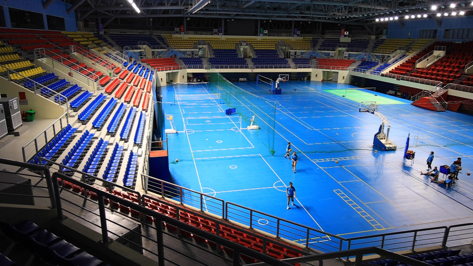 Mọi công tác nâng cấp tại nhà thi đấu đều đã hoàn thành. Đây là một trong hai nhà thi đấu lớn nhất tổ chức SEA Games 31 bên cạnh địa điểm tổ chức môn cầu lông tại Bắc Giang. (Ảnh: PV/Vietnam+)
