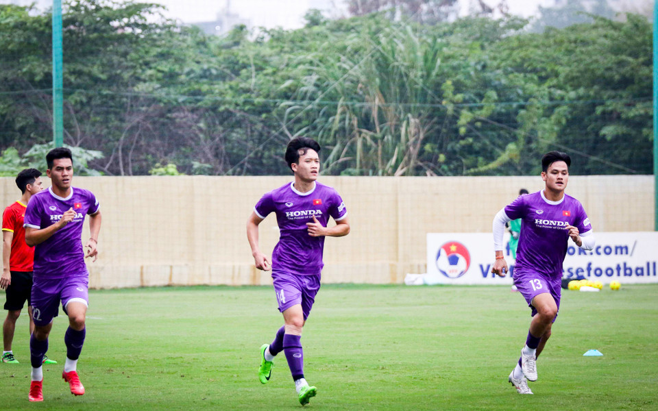 Đội tuyển Việt Nam đón tin vui khi những cầu thủ trụ cột như Quế Ngọc Hải, Hoàng Đức đều đã trở lại tập luyện bình thường sau khi gặp chấn thương nhẹ. (Ảnh: VFF)