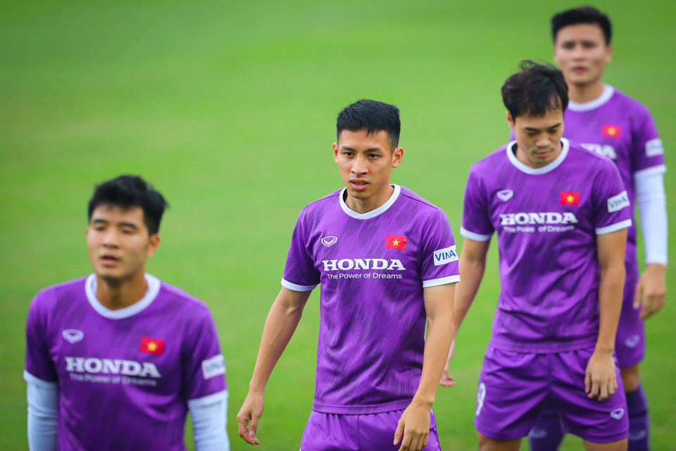 Đội tuyển Việt Nam tạm thời khắc phục được khó khăn về mặt lực lượng để hướng đến trận gặp Oman. (Ảnh: PV/Vietnam+)