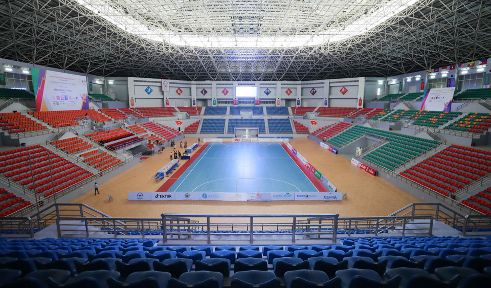 Cách đây ít ngày, Tỉnh ủy Hà Nam tổ chức kiểm tra đợt cuối về công tác chuẩn bị trước khi các trận đấu bóng đá futsal của SEA Games 31 diễn ra. (Ảnh: CTV/Vietnam+)