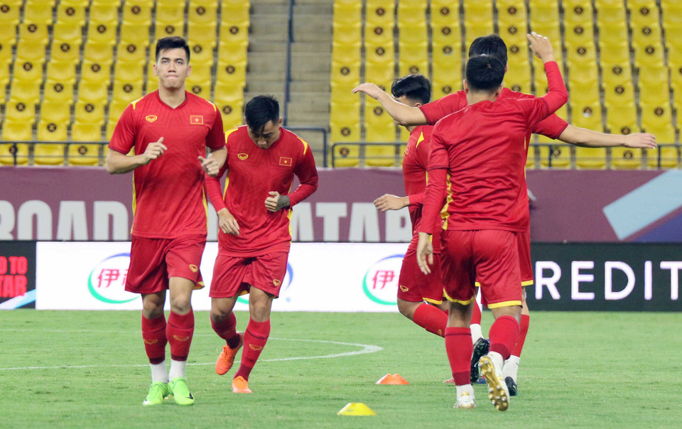 Đội tuyển Việt Nam đã hoàn thành mọi công tác chuẩn bị để sẵn sàng đối đầu với đối thủ mạng Saudi Arabia. (Ảnh: VFF) 