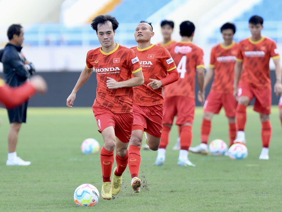 Tuyển thủ Việt Nam có tâm lý thoải mái và thể trạng sung sức ở thời điểm này. (Ảnh: PV/Vietnam+)
