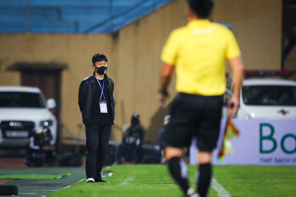 Trong khi đó, Hà Nội FC cũng hài lòng với kết quả hòa ở trận đấu đầu tiên tại V-League 2022 với tân huấn luyện viên người Hàn Quốc. (Ảnh: PV/Vietnam+)