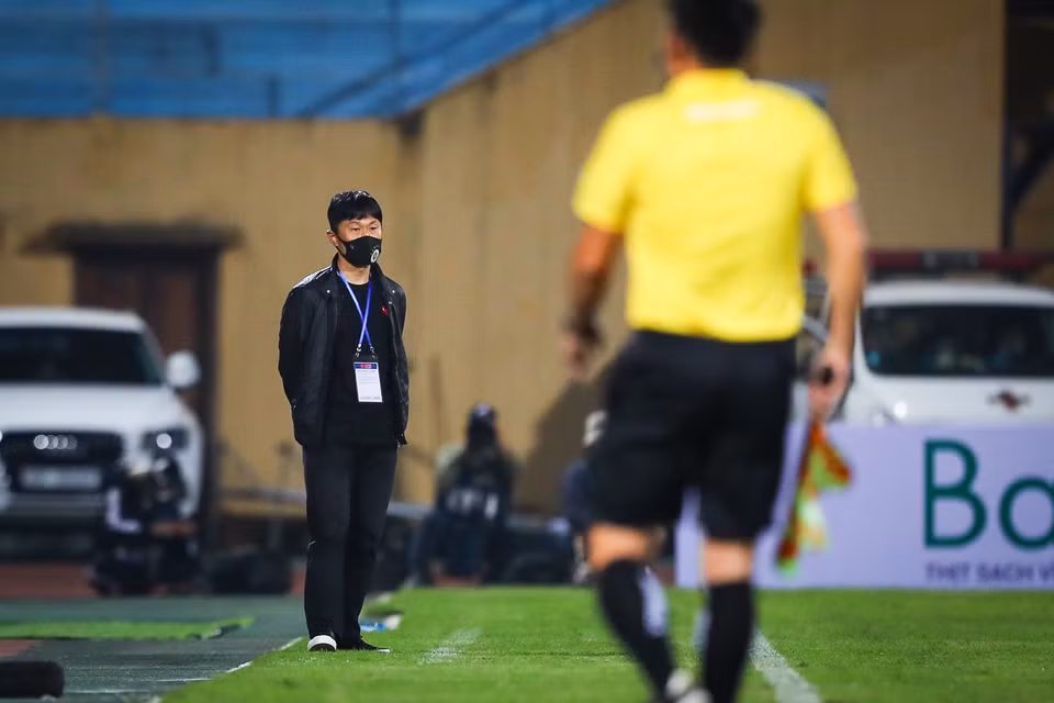 Trong khi đó, Hà Nội FC cũng hài lòng với kết quả hòa ở trận đấu đầu tiên tại V-League 2022 với tân huấn luyện viên người Hàn Quốc. (Ảnh: PV/Vietnam+)