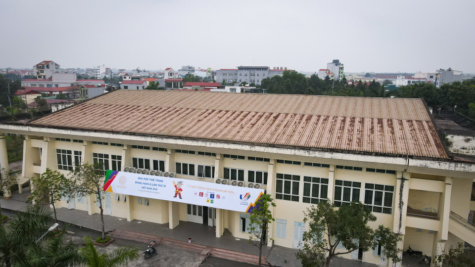 Nhà thi đấu huyện Đan Phượng (Hà Nội) được lựa chọn là 1 trong 19 địa điểm tổ chức SEA Games 31. (Ảnh: PV/Vietnam+)