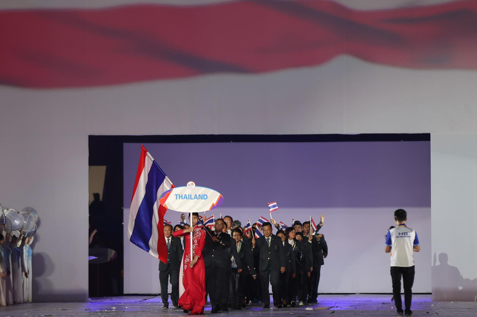 Đoàn Thái Lan có 808 vận động viên tham gia tranh huy chương ở 40/40 môn thể thao, đây là đoàn quốc tế duy nhất dự tranh đủ 40 môn ở SEA Games 31. (Ảnh: Minh Sơn/Vietnam+)
