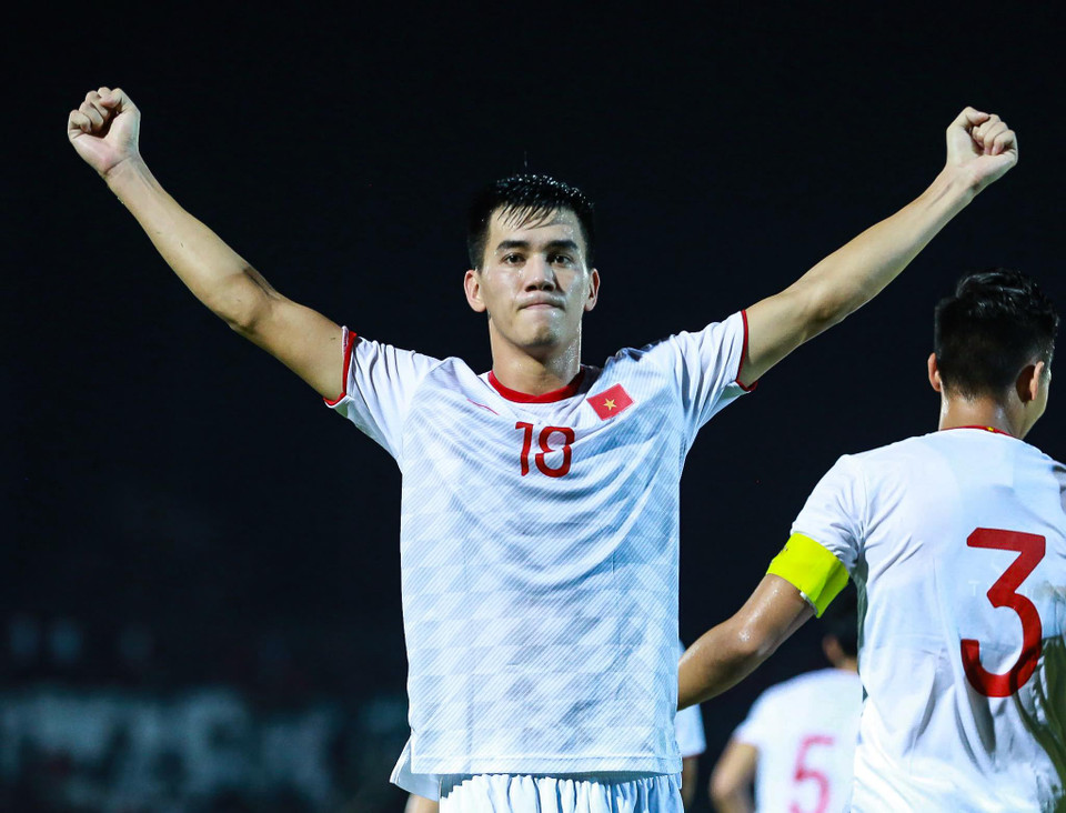 Tiền đạo trẻ được triệu tập từ U22 Việt Nam lên tuyển quốc gia không làm huấn luyện viên Park Hang-seo thất vọng khi được ra sân thi đấu ngay từ đầu và ghi bàn. (Ảnh: Bá Huỳnh)