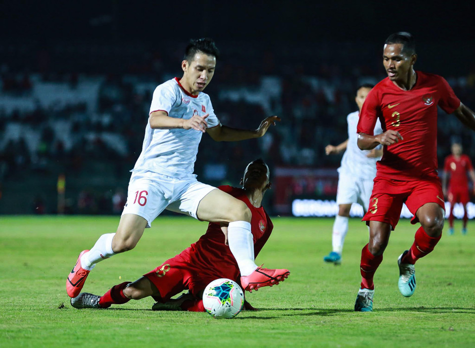 Trước Indonesia, tuyển Việt Nam thi đấu hay và vượt trội để giành chiến thắng cách biệt 3-1, qua đó leo lên nhì bảng G với 7 điểm sau 3 trận đã đấu. (Ảnh: Bá Huỳnh). 