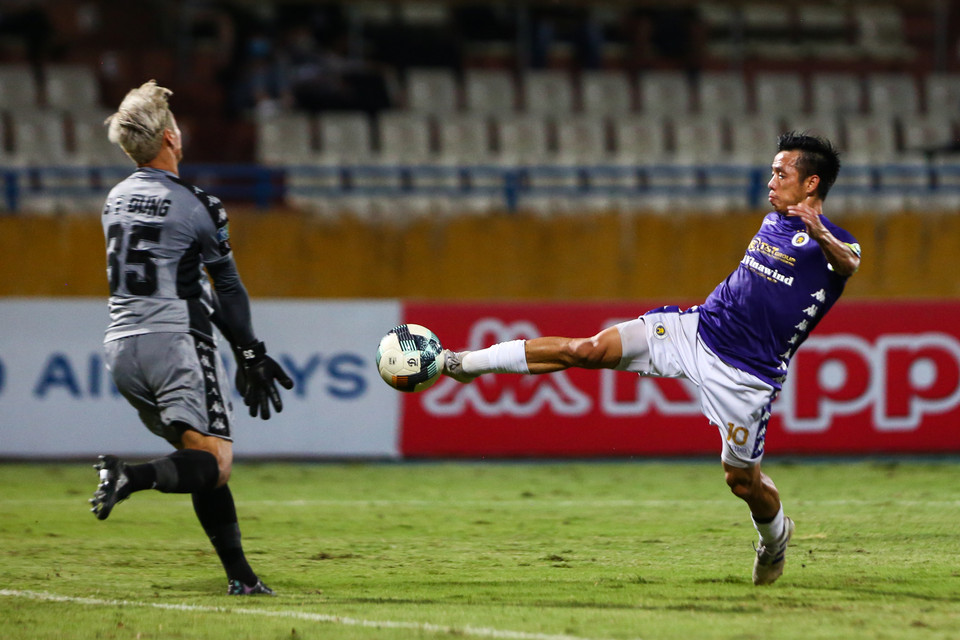 Đội trưởng Hà Nội FC lập hat-trick, là ngòi nổ quan trọng nhất trên hàng công. (Ảnh: Hiển Nguyễn/Vietnam+)