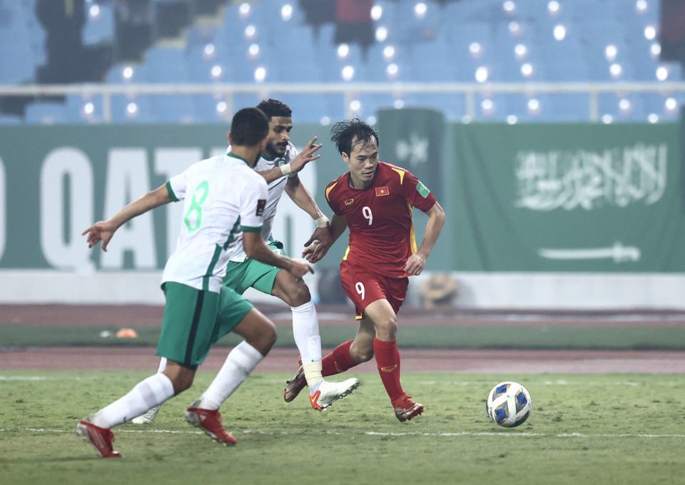 Dẫu vậy, sự quyết liệt của trận đấu không làm ảnh hưởng tới kết quả được dự đoán từ trước. Saudi Arabia vẫn giành chiến thắng chung cuộc nhờ thực lực vượt trội hơn Việt Nam. (Ảnh: PV/Vietnam+)