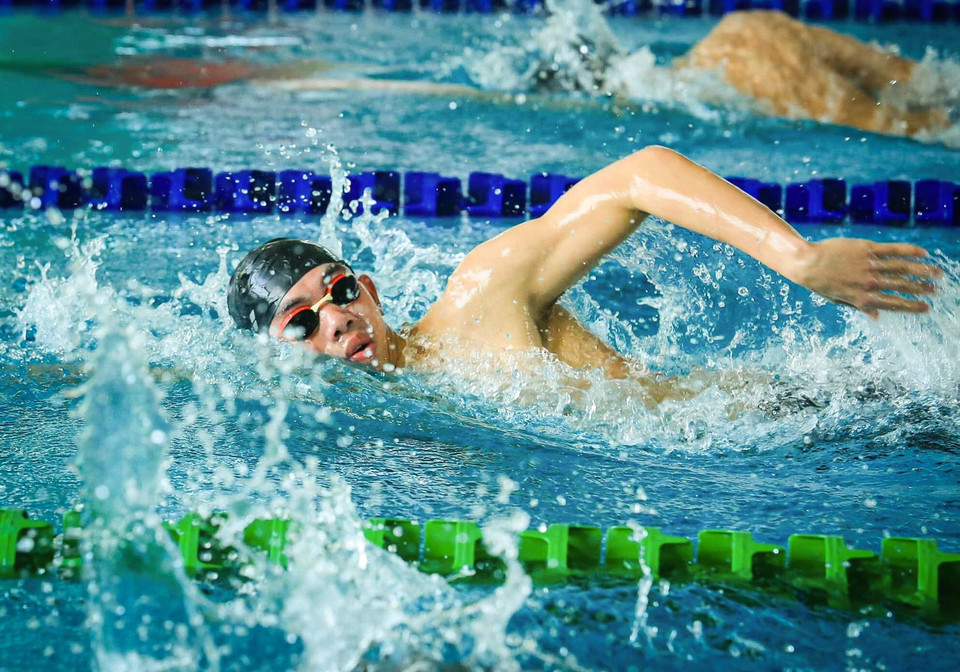 Vận động viên tiêu biểu toàn quốc 2021 Nguyễn Huy Hoàng được kỳ vọng giành 3 huy chương vàng ở cự ly 400m, 800m, 1.500m tự do trong tổng số từ 4 đến 5 nội dung tham dự. (Ảnh: PV/Vietnam+)