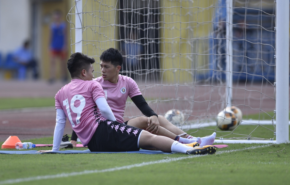 Chấn thương nhẹ vẫn khiến hai cầu thủ này bỏ ngỏ khả năng thi đấu ở trận Siêu cúp Quốc gia 2020 ngày 1/3 tới giữa Hà Nội FC và Thành phố Hồ Chí Minh. (Ảnh: Nguyên An/Vietnam+)