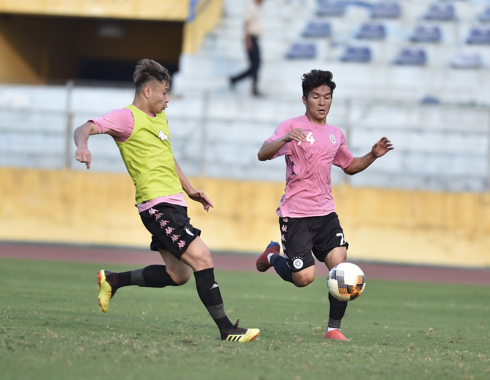 Hà Nội FC được dự đoán gặp nhiều khó khăn trước đối thủ mạnh Thành phố Hồ Chí Minh cùng tiền đạo Công Phượng đang có phong độ cao. (Ảnh: Nguyên An/Vietnam+)