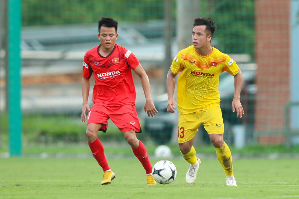 Tuyển U22 Việt Nam còn một buổi thi đấu nội bộ nữa vào ngày 27/8 tới trước khi kết thúc đợt tập trung này. (Ảnh: Phúc Tá/Vietnam+) 