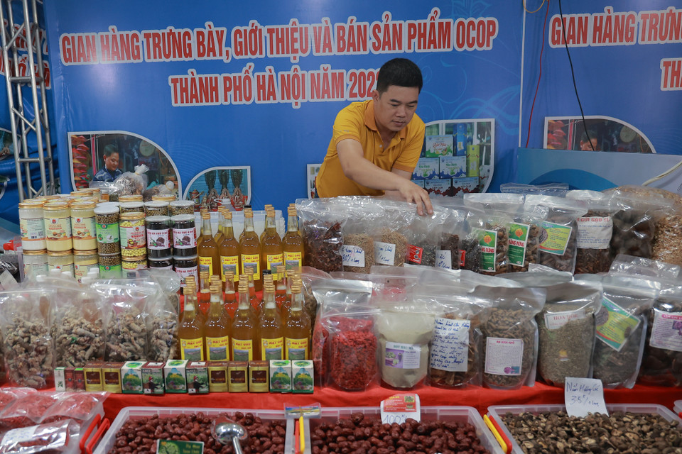 Một số mặt hàng đặc trưng của Hà Giang như mật ông hoa bạc hà, táo đỏ, củ tam thất và nụ tam thất. (Ảnh: Hoài Nam/Vietnam+)