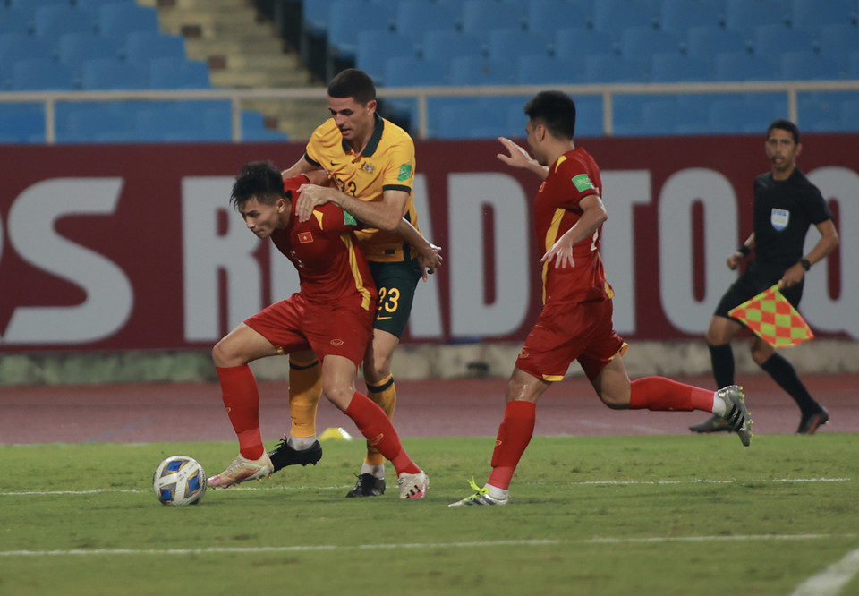 Về cuối trận đấu, những gương mặt mới được huấn luyện viên Park Hang-seo trao cơ hội cũng đều đã chơi tốt. (Ảnh: PV/Vietnam+)