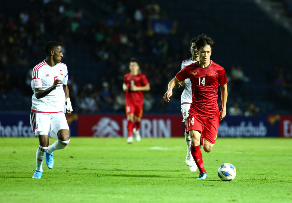 U23 Việt Nam tiếp tục tăng tốc và gây sức ép lớn hơn, đặc biệt từ các tình huống cố định lên đối thủ. (Ảnh: Nguyên An/Vietnam+)