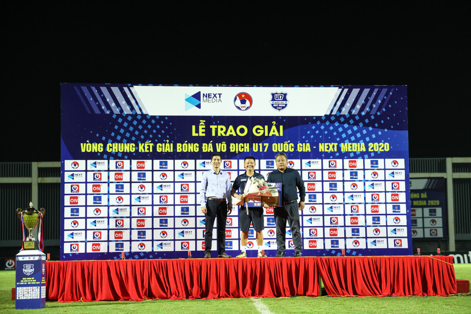 Đây cũng là lần thứ tám U17 Sông Lam Nghệ An lên ngôi ở đấu trường này. Đội bóng này cũng nhận Giải phong cách ở mùa giải năm nay. (Ảnh: Kim Chi/Vietnam+)