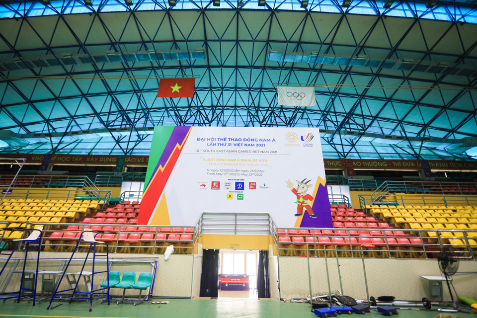 Trước thềm SEA Games 31, nhà thi đấu đã được Trung tâm Huấn luyện và thi đấu Thể dục thể thao tỉnh Bắc Ninh rà soát, tu sửa toàn bộ cơ sở vật chất. (Ảnh: PV/Vietnam+)