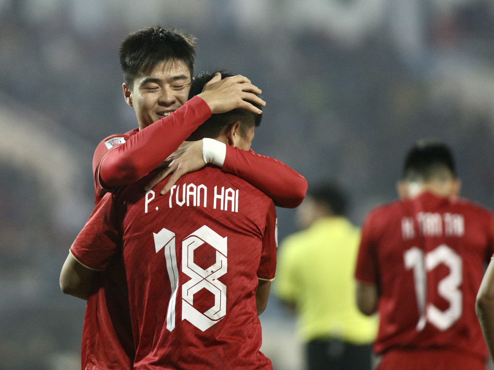 Đội tuyển Việt Nam đánh bại Myanmar ở lượt trận cuối cùng bảng B của AFF Cup 2022 trên sân Mỹ Đình vào tối nay (3/1), qua đó giành chiến thắng đầu tiên trong năm mới 2023. (Ảnh: PV/Vietnam+)