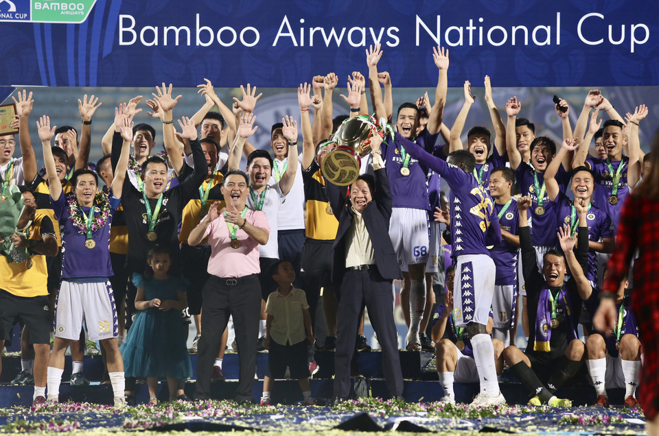 Đội bóng của bầu Hiển tiếp tục thể hiện sức mạnh vượt trội so với phần còn lại của giải đấu dù thời gian qua gặp nhiều khó khăn, vắng nhiều trụ cột quan trọng. (Ảnh: Hiển Nguyễn/Vietnam+)