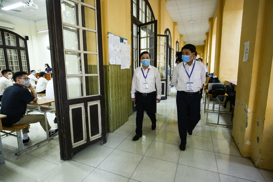 Kỳ thi tốt nghiệp THPT 2020 đặc biệt trong lịch sử do ảnh hưởng của đại dịch COVID-19 nên công tác tổ chức, đảm bảo an toàn được đẩy lên mức cao nhất. (Ảnh: Nguyên An/Vietnam+)