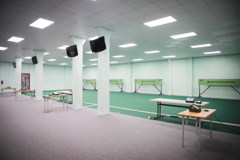 Đội tuyển bắn súng Việt Nam đặt mục tiêu giành từ 5 đến 7 huy chương vàng tại SEA Gamess 31. Trong ảnh, trường bắn di động cũng được lắp đặt những trang thiết bị hiện đại. (Ảnh: Hiển Nguyễn/Vietnam+)