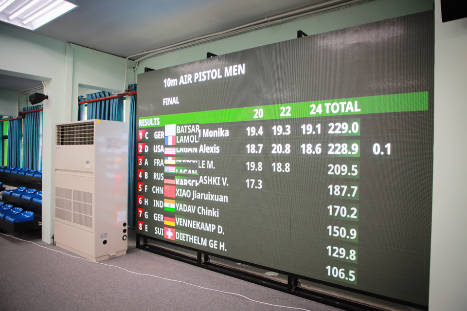 Đại diện Liên đoàn Bắn súng châu Á cho biết trường bắn tại Hà Nội hiện đại hàng đầu Đông Nam Á và đủ khả năng tổ chức giải châu lục và thế giới. (Ảnh: Hiển Nguyễn/Vietnam+)