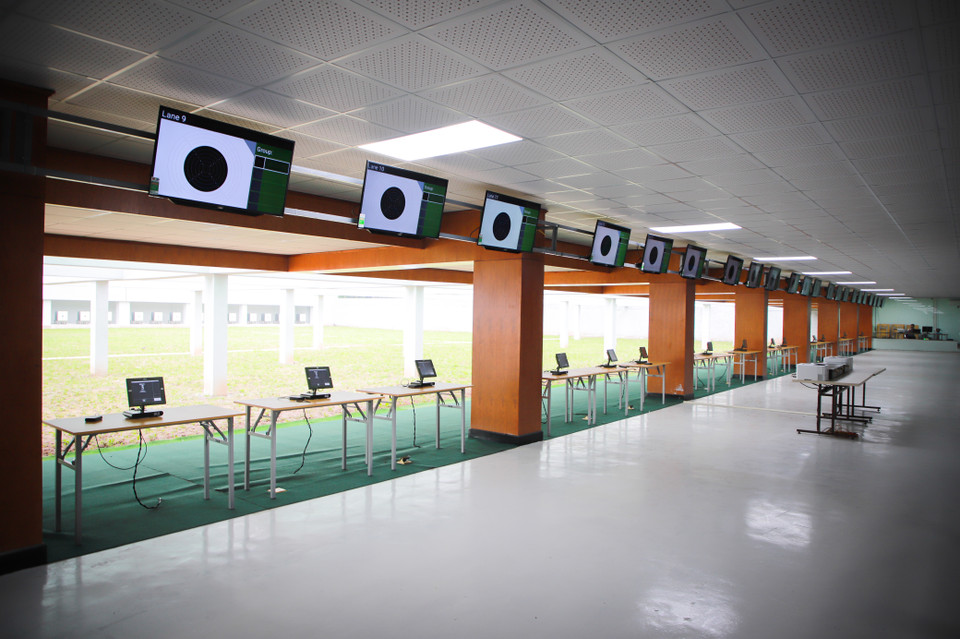 Hiện tại, trường bắn súng đã được nâng cấp toàn bộ từ cơ sở hạ tầng cho tới trang thiết bị. (Ảnh: Hiển Nguyễn/Vietnam+)