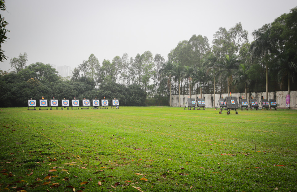 Bên cạnh trường bắn súng, địa điểm thi đấu, tập luyện của trường bắn cung cũng được chuẩn bị sẵn sàng cho SEA Games 31. (Ảnh: Hiển Nguyễn/Vietnam+)