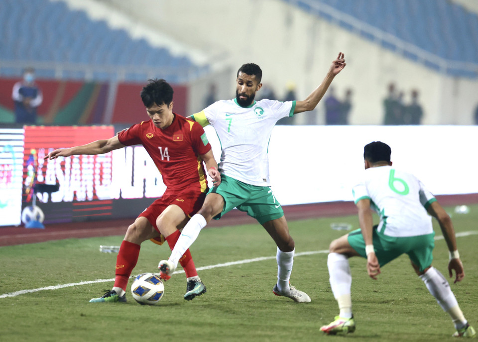 Một lần nữa tuyển Việt Nam vất vả đương đầu với đối thủ mạnh hàng đầu châu Á và đang có phong độ cao. (Ảnh: PV/Vietnam+)