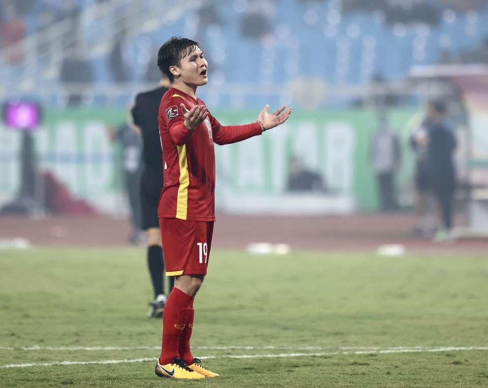 Thua Saudi Arabia, tuyển Việt Nam nhận thất bại thứ 6 liên tiếp ở lần đầu dự vòng loại thứ ba World Cup. (Ảnh: PV/Vietnam+)