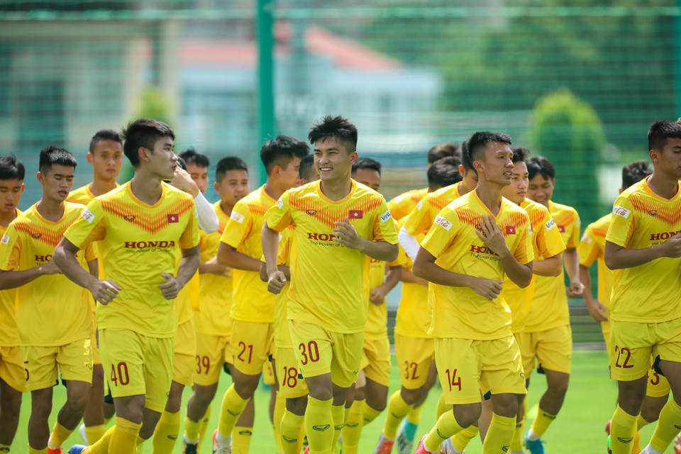 Không khí của đội tuyển U22 Việt Nam vui vẻ và thoải mái. (Ảnh: Phúc Tá/Vietnam+)