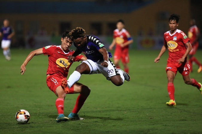 Thua nặng nề 0-5, Hà Nội T&amp;T vẫn là đối thủ rất khó chịu với đội bóng Phố núi. (Nguồn: TTXVN/Vietnam+)