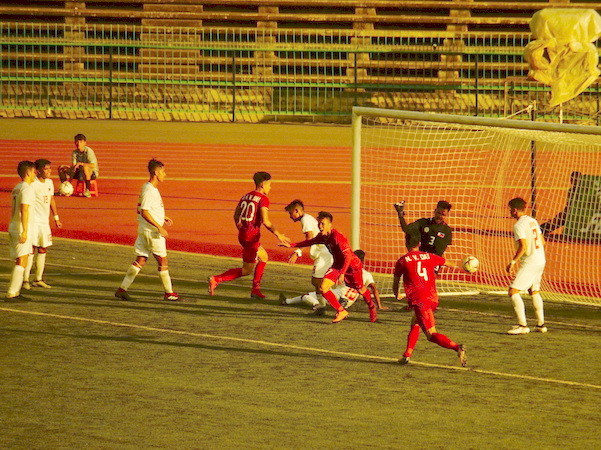 Bàn thắng của Minh Bình đội tuyển U22 Việt Nam phút thứ 81 (Ảnh: TTXVN)