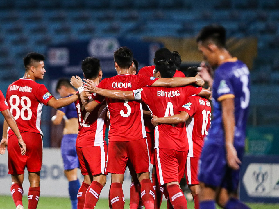 Viettel ấn định chiến thắng 4-1 ở phút 90 +2 nhờ bàn thắng dễ dàng của Vũ Minh Tuấn sau đường phản công thoáng đạt. (Ảnh: Hiển Nguyễn/Vietnam+)