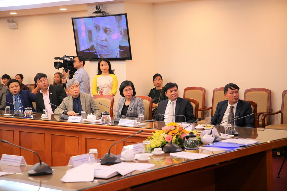 Tham dự buổi Lễ có đại diện Ban lãnh đạo Thông tấn xã Việt Nam và đại diện cơ quan chức năng thuộc Bộ Thông tin và Truyền thông, các Ban biên tập, tòa soạn thuộc Thông tấn xã Việt Nam… (Ảnh: Minh Sơn/Vietnam+)