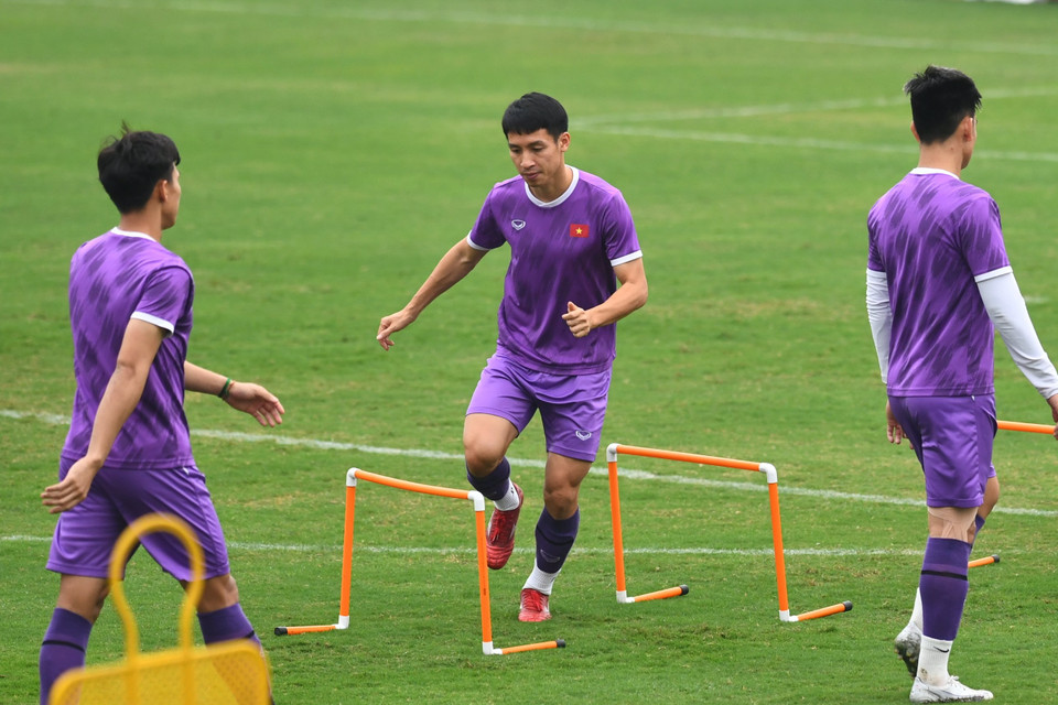 Hồi phục thể lực là một trong những bước chuẩn bị quan trọng nhất của đội tuyển Việt Nam cho hai lượt trận chung kết AFF Cup 2022 với đối thủ Thái Lan sắp tới. (Ảnh: PV/Vietnam+)