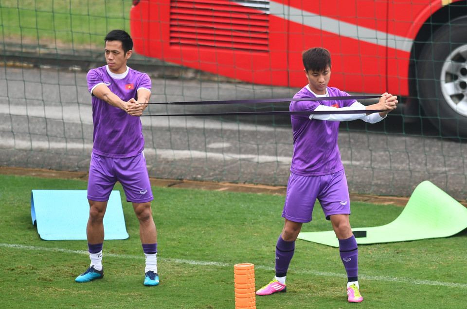 Sau trận đấu với Indonesia vào ngày 9/1 vừa qua, đội tuyển Việt Nam chỉ có hai buổi tập trước khi tiếp đón Thái Lan trên sân nhà Mỹ Đình vào ngày 13/1 sắp tới. (Ảnh: PV/Vietnam+)