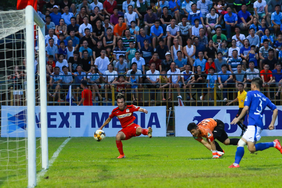 Đóng góp lớn của Văn Toàn giúp Hoàng Anh Gia Lai lần đầu tiên sau 10 năm kết thúc mùa giải V-League với một vị trí trong tốp 10. (Ảnh: Nguyên An/Vietnam+)