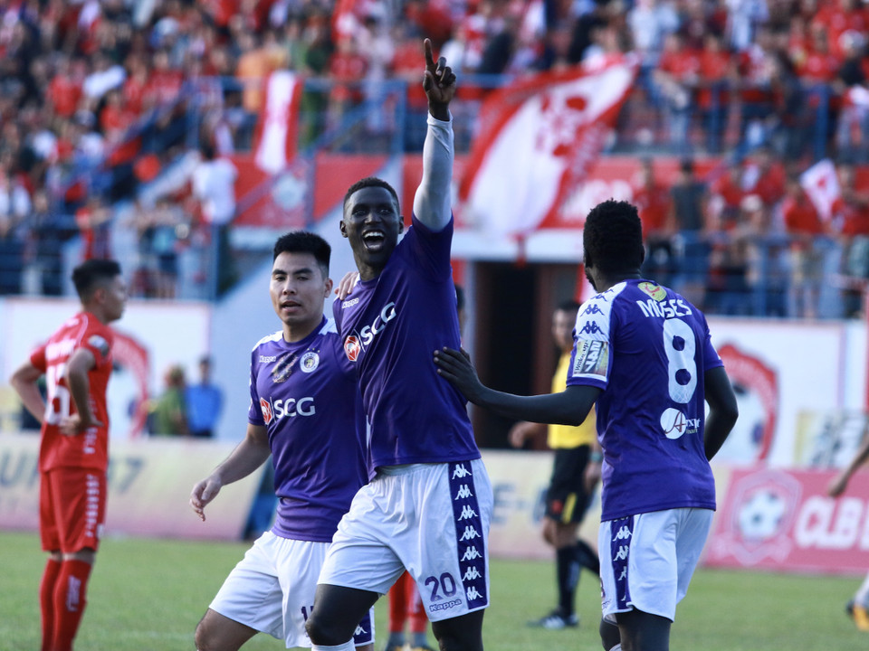 Trong khi đó, tiền đạo Omar (Hà Nội FC) cũng là một trong những cầu thủ xuất sắc nhất V-League 2019 với danh hiệu Vua phá lưới với 15 bàn thắng. (Ảnh: Nguyên An/Vietnam+)