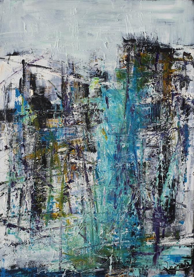 Bức sơn dầu ''Mùa thu 1'' của Phạm Trần Quân, kích thước 70x100cm. Giá khởi điểm 10 triệu đồng. Bước giá 1 triệu đồng.