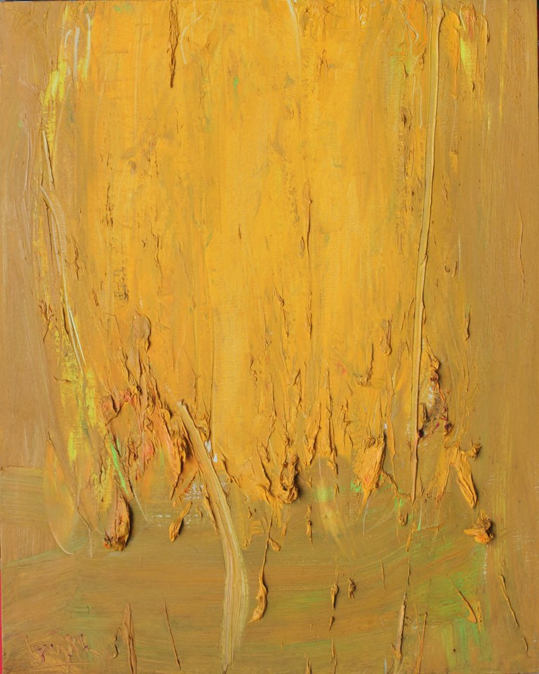 Bức sơn dầu ''Trừu tượng 1'' của Nguyễn Tất Long, kích thước 120x150cm. Giá khởi điểm 10 triệu đồng. Bước giá 1 triệu đồng.