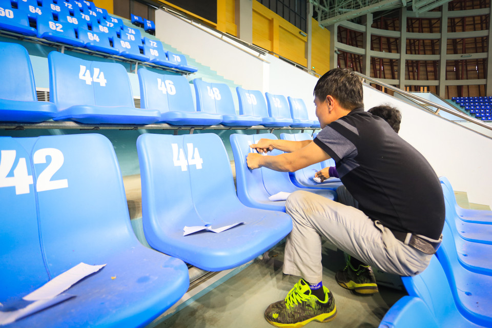 Nhà thi đấu Bắc Giang có sức chứa khoảng 4.500 chỗ ngồi. (Ảnh: PV/Vietnam+) 