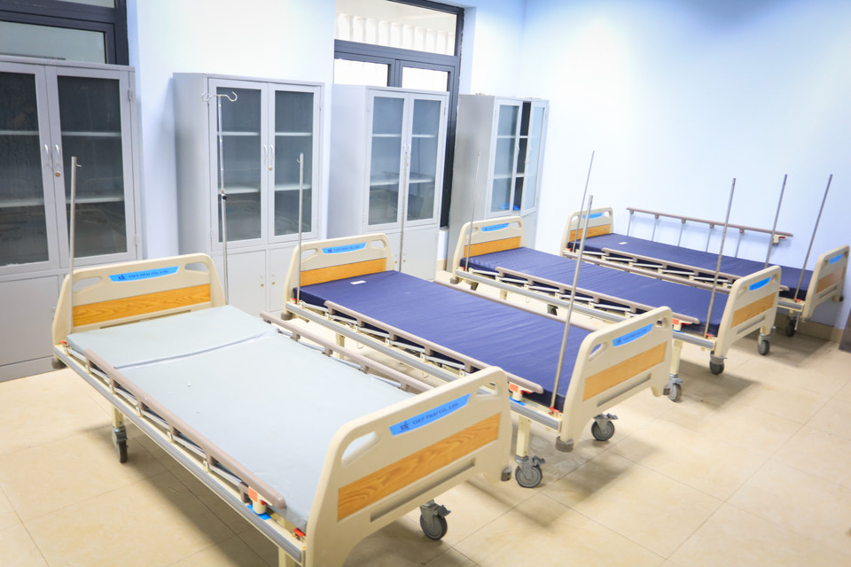 Phòng y tế tại Nhà thi đấu Bắc Giang. (Ảnh: PV/Vietnam+) 