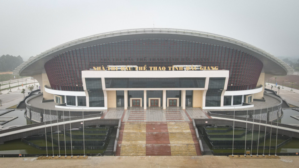 Nhà thi đấu tỉnh Bắc Giang khánh thành vào tháng 9/2019 sau gần 18 tháng thi công, với tổng mức đầu tư hơn 7 tỷ đồng từ nguồn vốn ngân sách tỉnh. (Ảnh: PV/Vietnam+)