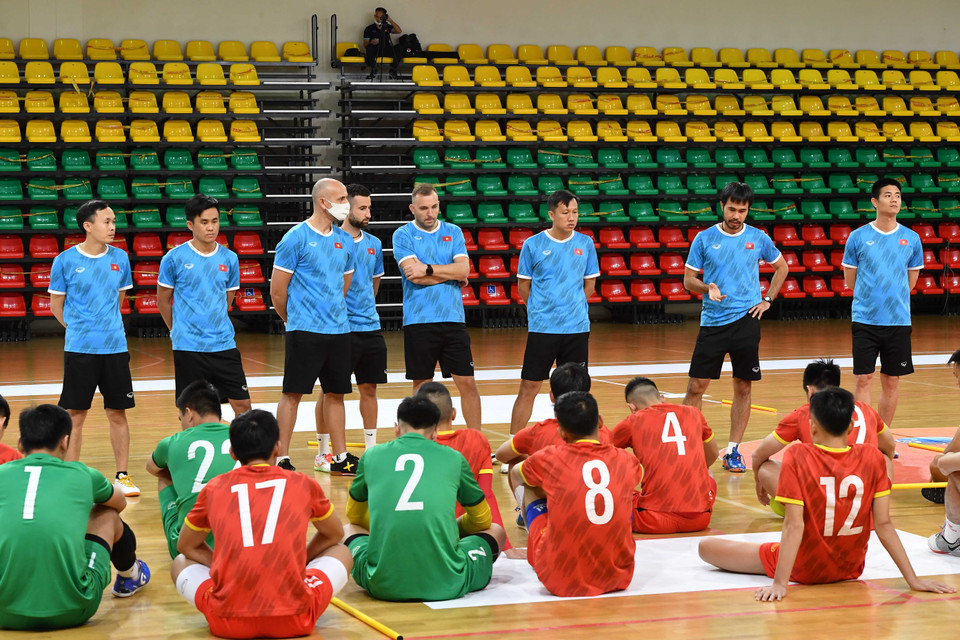 Nếu giành 3 điểm ở trận đấu này, tuyển futsal Việt Nam có cơ hội lớn giành vé vượt qua vòng bảng tại Futsal World Cup lần này. (Ảnh: VFF)