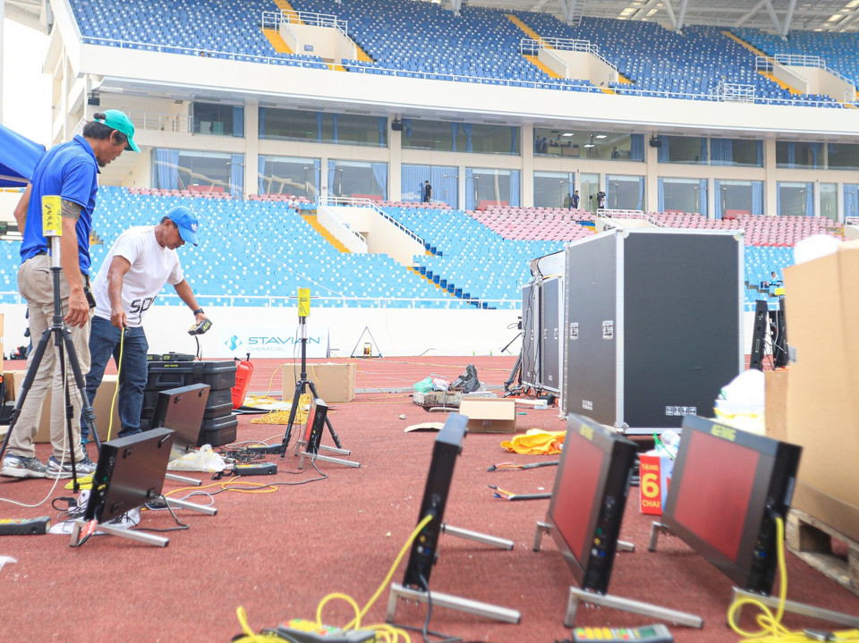 Nhờ thiết bị mới, các công nghệ tốt cũng được xuất hiện nhằm giúp các trọng tài, vận động viên tham gia thi đấu tốt hơn. (Ảnh: PV/Vietnam+)