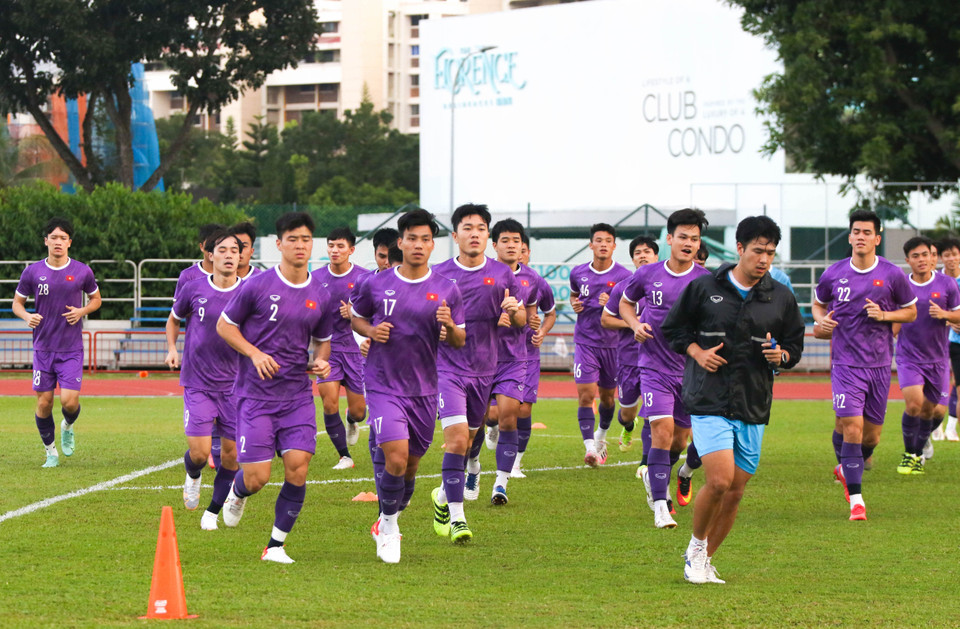 Sau trận hòa Indonesia, đội tuyển Việt Nam chỉ cần hòa Campuchia ở lượt trận cuối cùng tại bảng B để có thể giành vé vào bán kết AFF Cup 2020. (Ảnh: VFF)