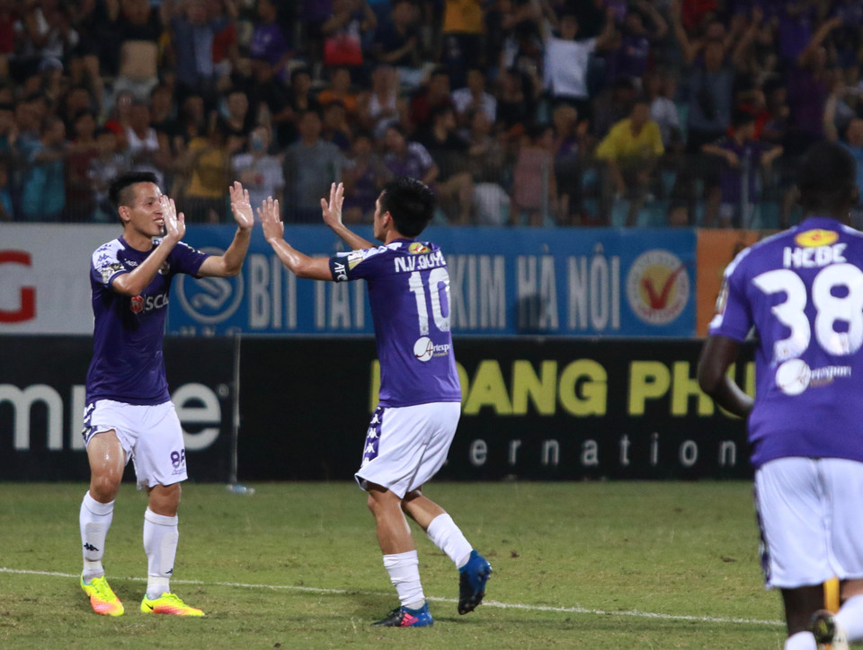 Bên cạnh đó, đội bóng thủ đô trả "món nợ" thua 1-4 trước Thanh Hoá ở vòng đấu mở màn mùa giải này trên sân khách. (Ảnh: Nguyên An)